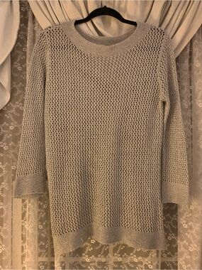 Dress Barn Silver Open-Knit Sweater